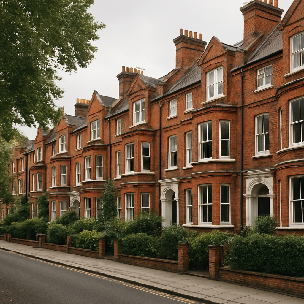 Traditional Victorian red-brick homes in London, perfect candidates for discreet secondary glazing