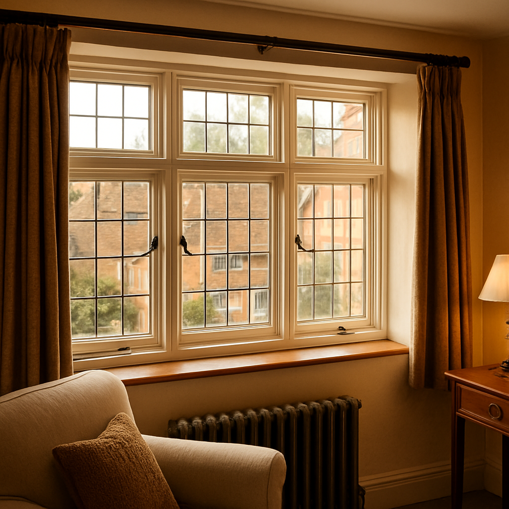 Casement windows in a Hertford period home fitted with side-hung secondary glazing